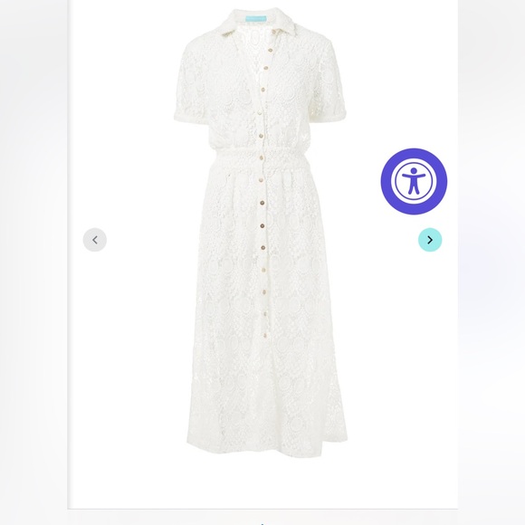 APRIL CREAM LACE MIDI BUTTON-DOWN SHIRT DRESS NWT!!!! Small - Picture 3 of 11